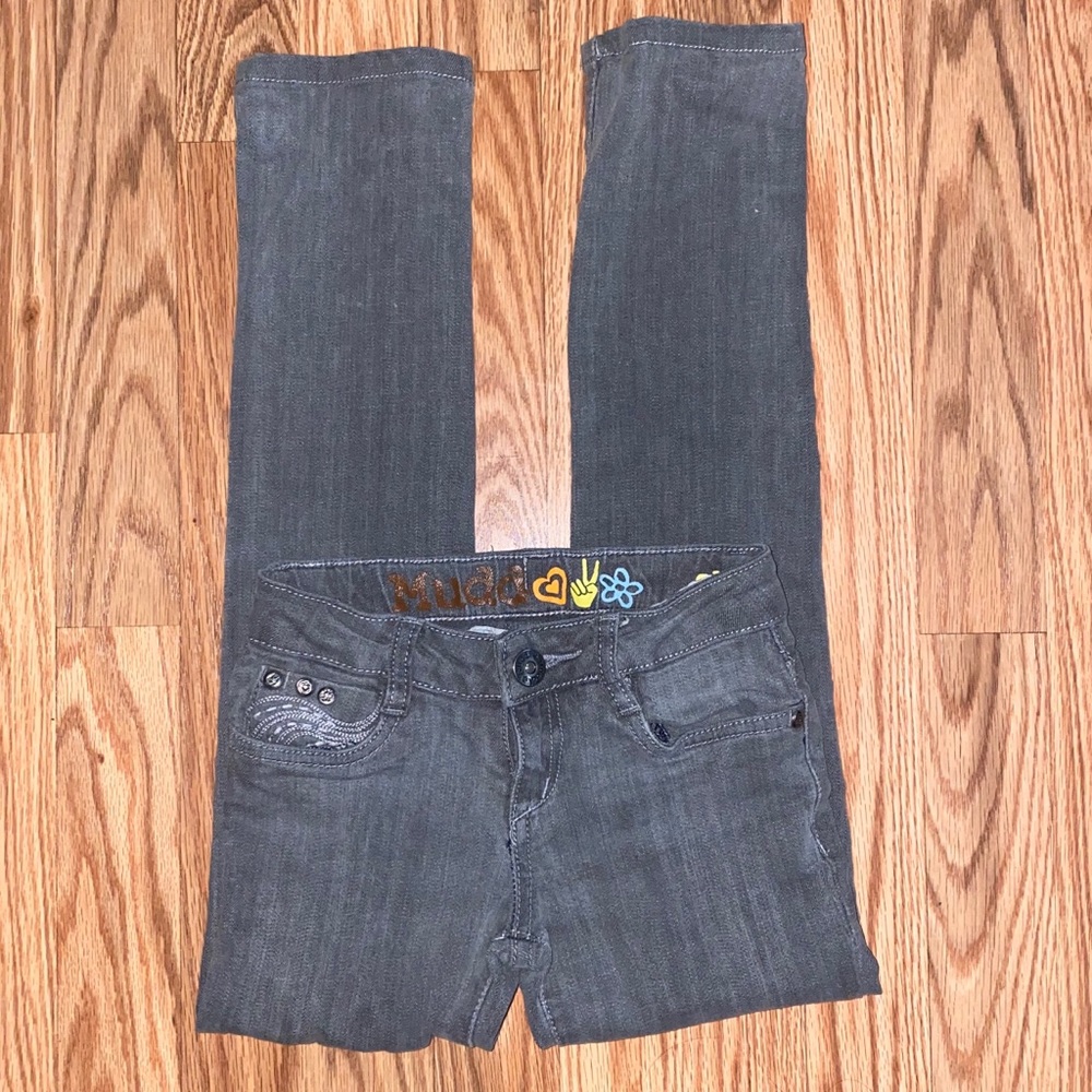 💢5/$20 Mudd Girls Dark Gray Skinny Jeans 7S